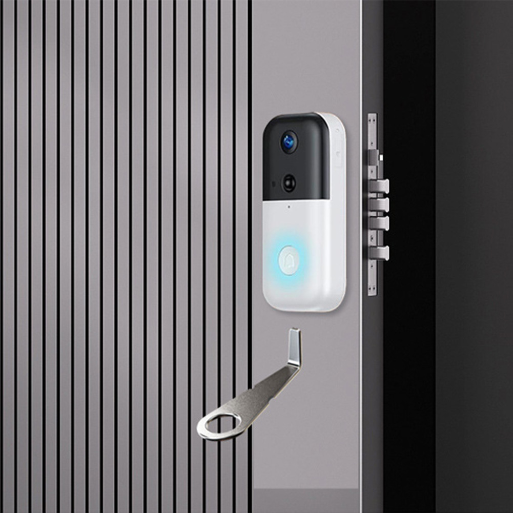 Home Security Doorbell Camera - Srebrny klucz do wideodomofonu Ring, bezpieczne