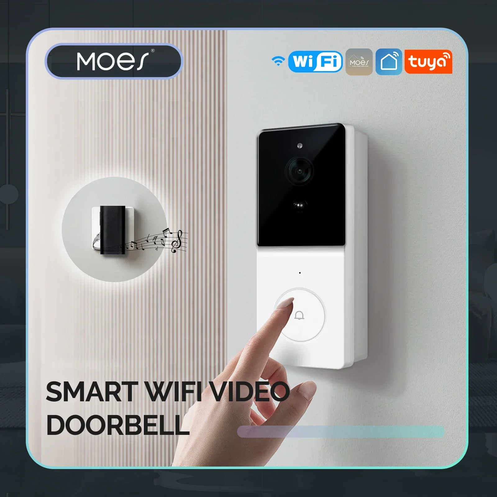 Home Security Doorbell Camera - MOES Tuya Inteligentna kamera wideodomofonowa WiFi